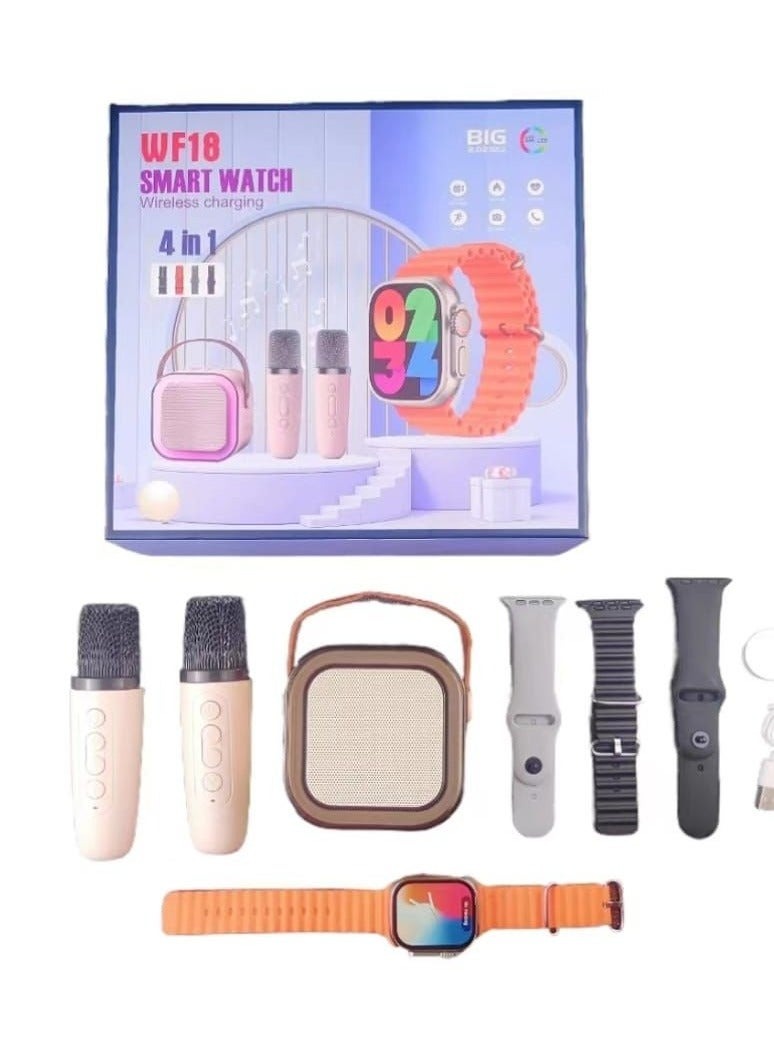 WF18 Smart Watch with Built-In Karaoke Speaker – Fitness Tracking, Music Playback & Microphone for Singing