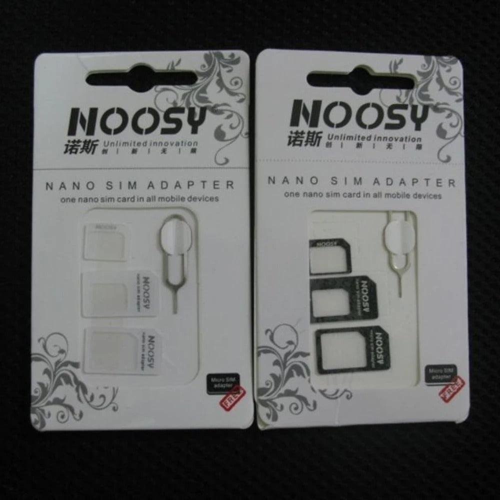 4-in-1 Nano SIM Card Adapter Kit with Eject Pin – Convert Nano SIM to Micro or Standard SIM for iPhone, Samsung, Android & More