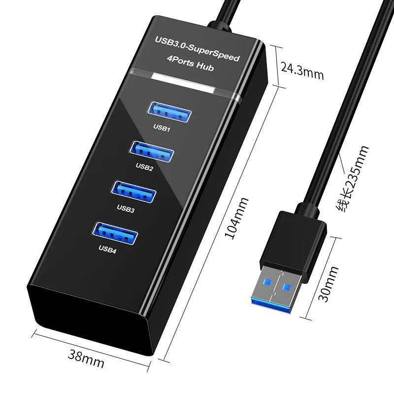 UTHAI 4-Port USB 3.0 High-Speed Hub – 5Gbps Splitter Adapter for Laptop & PC Expansion