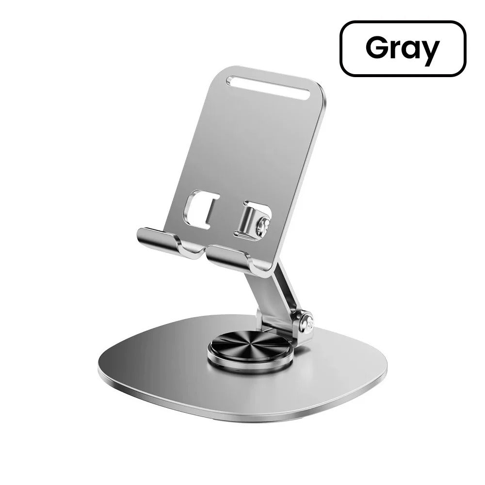 Foldable 360° Rotating Mobile Phone & Tablet Stand – Adjustable Aluminum Alloy Desktop Holder for iPad, iPhone 15/14/13 Pro, Samsung & More