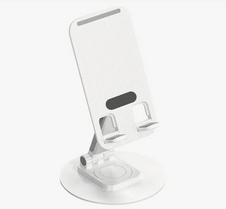 BRSS Foldable 360° Rotating Mobile Phone Holder – Aluminum Alloy Tabletop Stand, Portable & Voice-Operated for All Smartphones