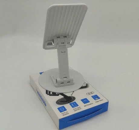 BRSS Foldable 360° Rotating Mobile Phone Holder – Aluminum Alloy Tabletop Stand, Portable & Voice-Operated for All Smartphones