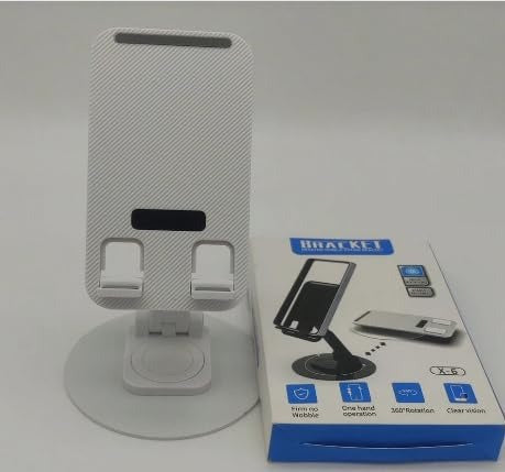 BRSS Foldable 360° Rotating Mobile Phone Holder – Aluminum Alloy Tabletop Stand, Portable & Voice-Operated for All Smartphones