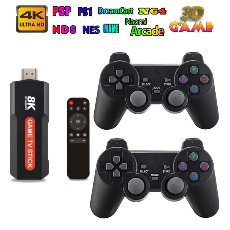 X2 PULS TV Game Stick – 8K Retro Video Game Console with Dual Wireless Controllers & 15,000+ Classic Games