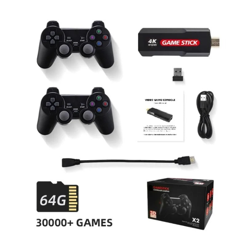 X2 PULS TV Game Stick – 8K Retro Video Game Console with Dual Wireless Controllers & 15,000+ Classic Games