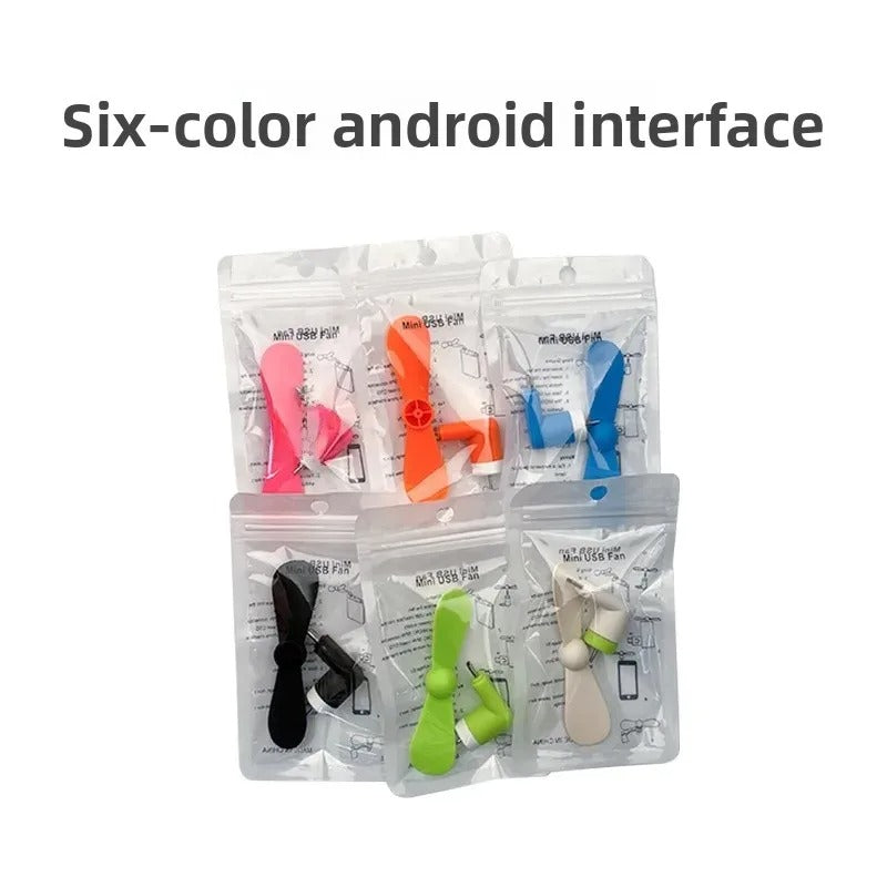 Mini Portable v8 Macaron Phone Fan Suitable for Android And Apple Mobile Phones Compact Handheld Electric Fan