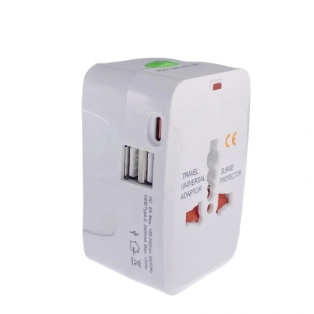 Protable AU US UK EU Converter All in One International Plug Adapter 2 USB Type C Ports World Travel AC Power Charger Adapter