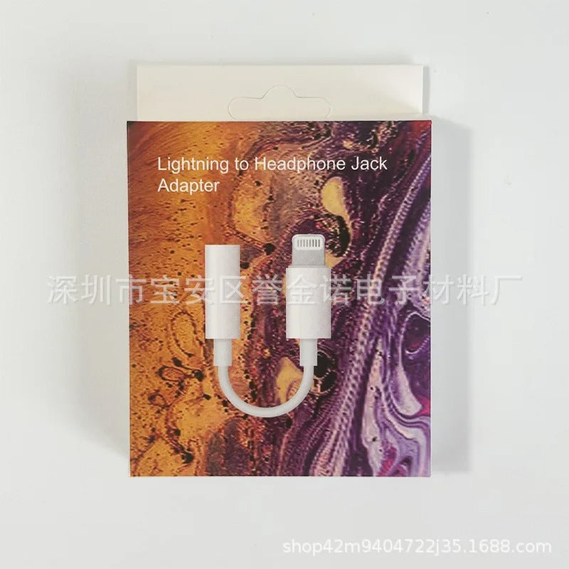 Apple Headset Adapter Cable 3.5 to Lightning Mobile Phone Adapter Head Mic Sound Card Conversion Line Car Accessories Anti-slip