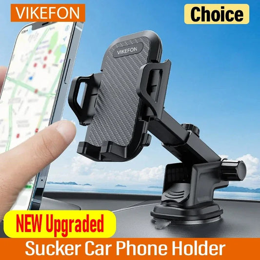 Universal Car Phone Holder – Dashboard & Windshield Suction Mount with Gravity Expansion, 360° Rotation & One-Hand Operation