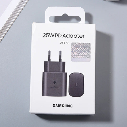 Original Samsung 25w Charger Type C Super Fast Charge Adapter For Galaxy S25 S24 Ultra S23 S22 Plus S21 S20 FE Note 10 20 Ultra