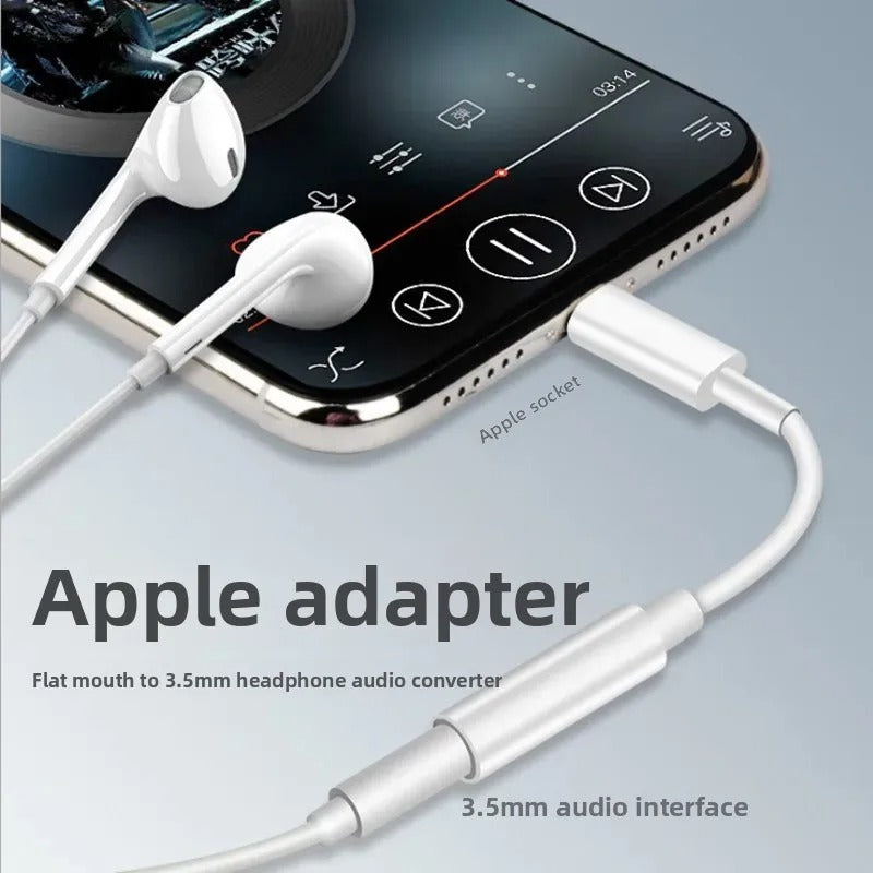 Apple Headset Adapter Cable 3.5 to Lightning Mobile Phone Adapter Head Mic Sound Card Conversion Line Car Accessories Anti-slip
