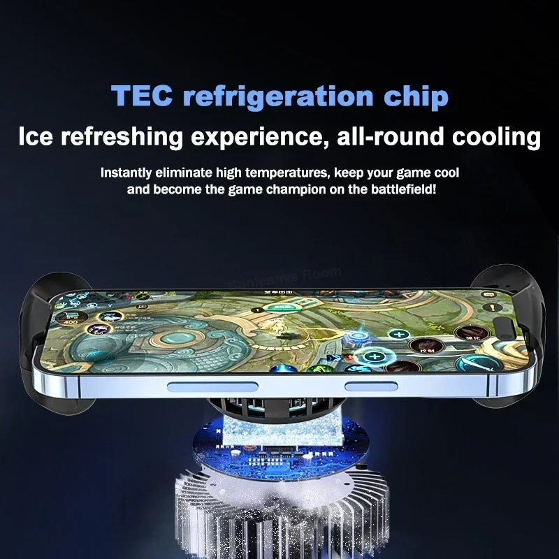 JK01S Semiconductor Mobile Phone Radiator Gamepad – 2-in-1 Cooling Game Controller with Telescopic Joystick & Fan for iOS and Android