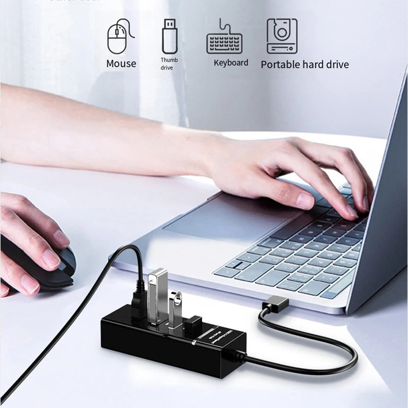 UTHAI 4-Port USB 3.0 High-Speed Hub – 5Gbps Splitter Adapter for Laptop & PC Expansion