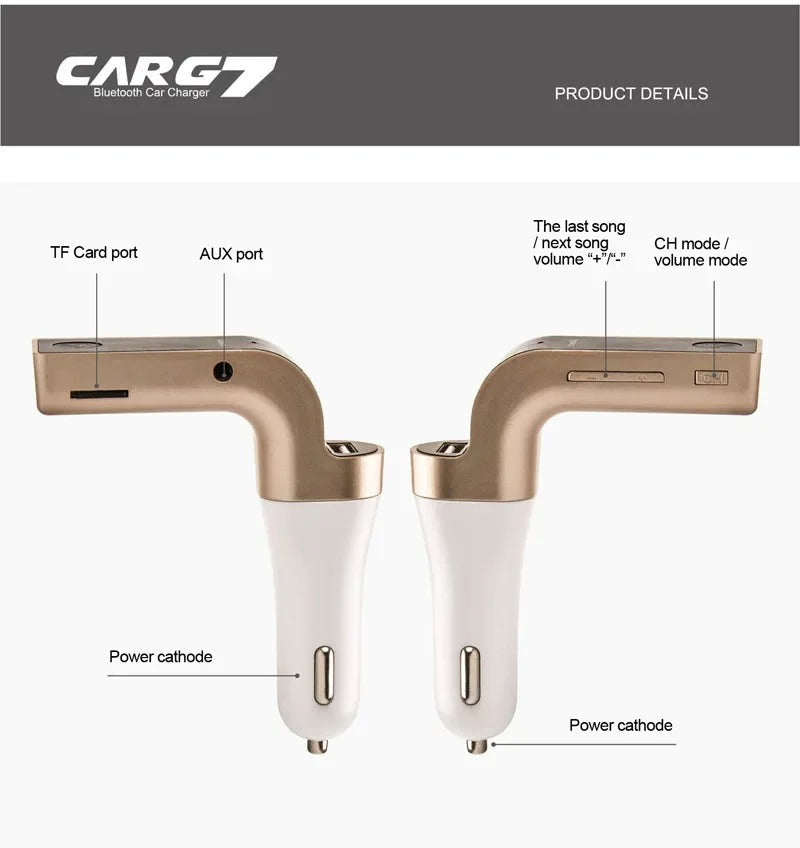 Car Bluetooth Handsfree Call Receiver Transmitter USB TF MP3 Player Car Charger Motorcycle Electronic Accessories