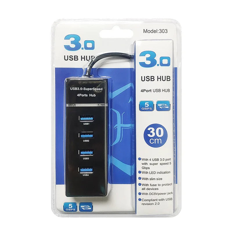 UTHAI 4-Port USB 3.0 High-Speed Hub – 5Gbps Splitter Adapter for Laptop & PC Expansion