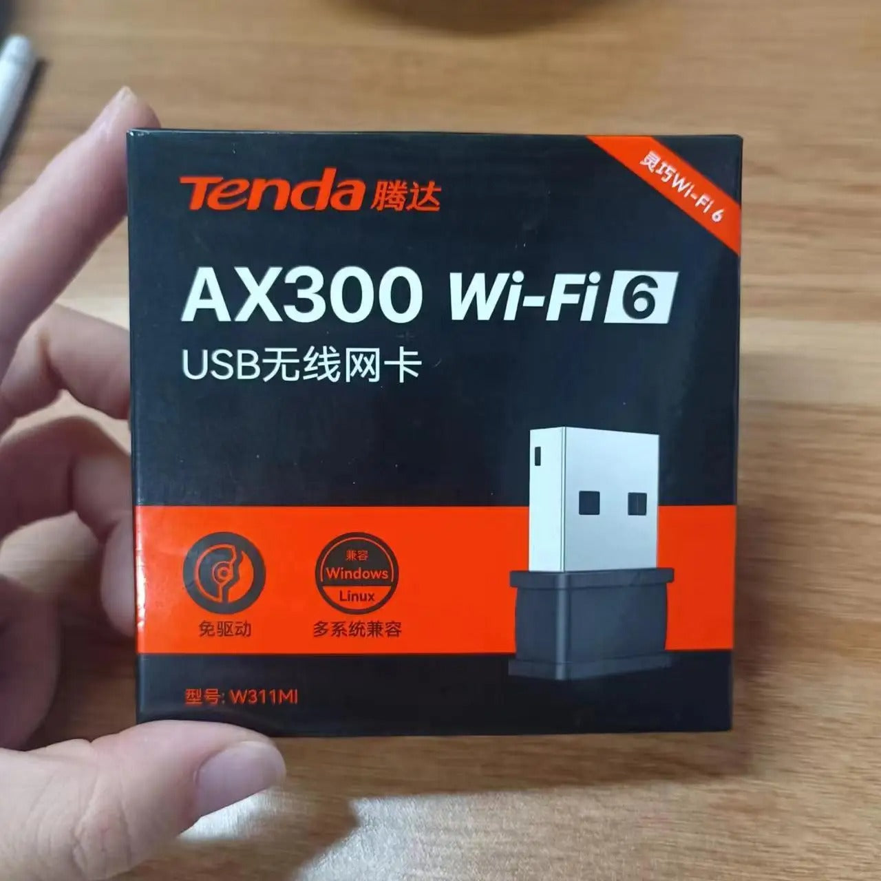 Tenda W311MI AX300 WiFi 6 Mini USB Network Adapter – 286 Mbps 2.4 GHz Driver-Free Dongle for PC & Laptop (Windows 7/10/11)
