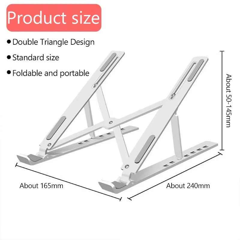 1Pc New Plastic Laptop Holder Stand Adjustable Foldable Portable for Notebook Computer Bracket Lifting Cooling Holder Non-slip
