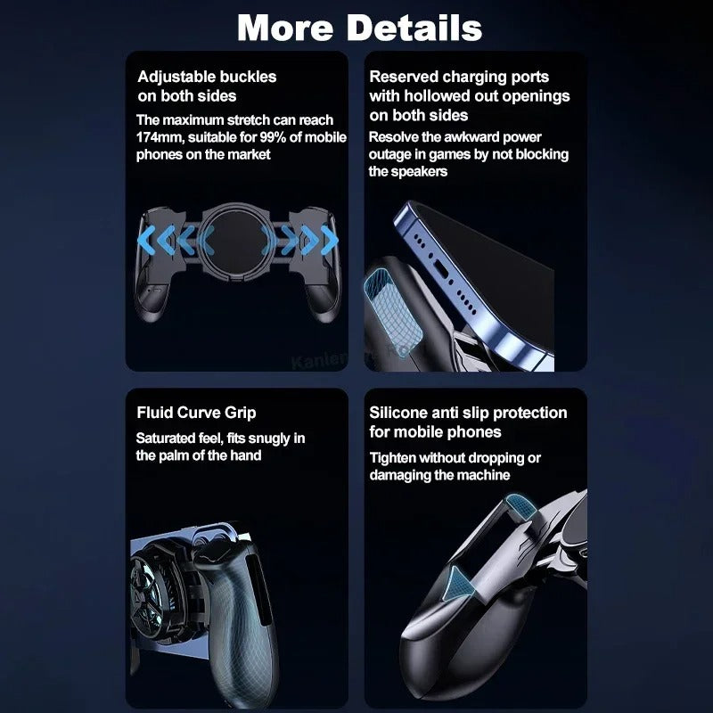 JK01S Semiconductor Mobile Phone Radiator Gamepad – 2-in-1 Cooling Game Controller with Telescopic Joystick & Fan for iOS and Android