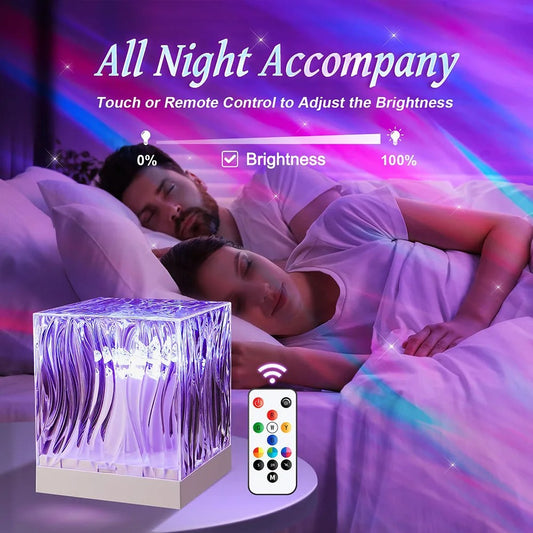 Aurora Borealis & Ocean Wave Projection Lamp – Starry Night Ceiling Light with Multiple Colors & Remote Control Options for Bedroom or Restaurant Décor