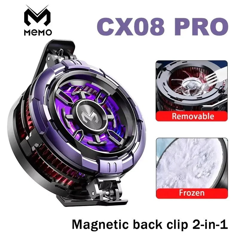MEMO CX08/CX07 Magnetic Back Clip 2-in-1 Phone Cooler – 15W Semiconductor Freezing Radiator for iOS & Android Gaming (PUBG Ready)