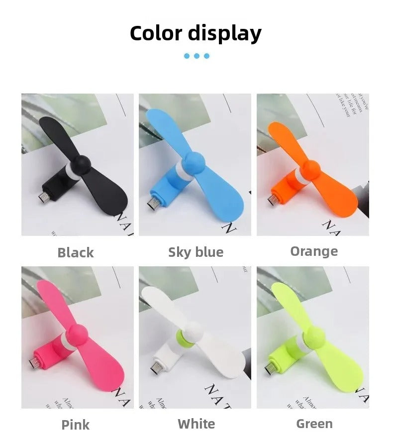 Mini Portable v8 Macaron Phone Fan Suitable for Android And Apple Mobile Phones Compact Handheld Electric Fan