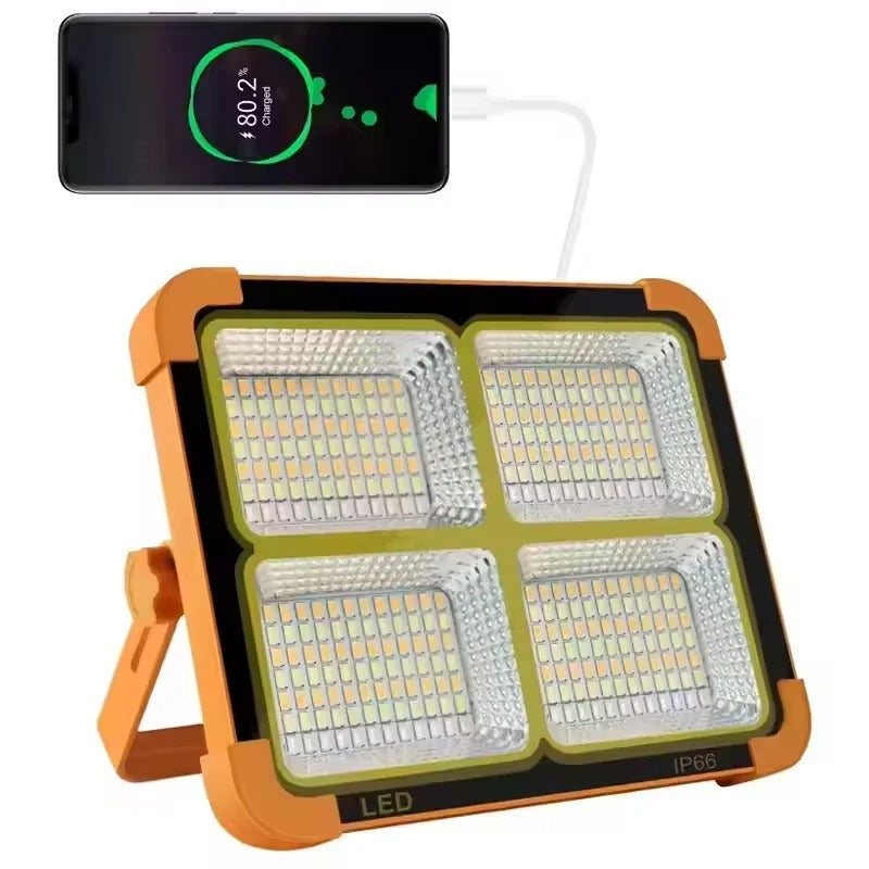 HB-6220 Outdoor Solar LED Camping Light – 120W Portable Emergency Lamp with USB Charging, Power Bank, and 4-Mode Dimming